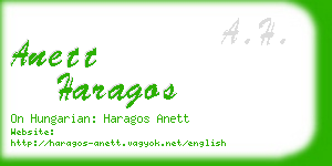 anett haragos business card